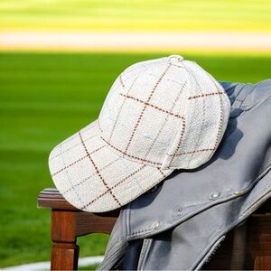 Lulla Collection Saks 5th Ave Woman’s Wool Paid Beige Baseball Hat One Size
